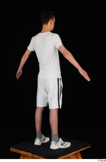  Johnny Reed dressed grey shorts sneakers sports standing white t shirt whole body 0014.jpg